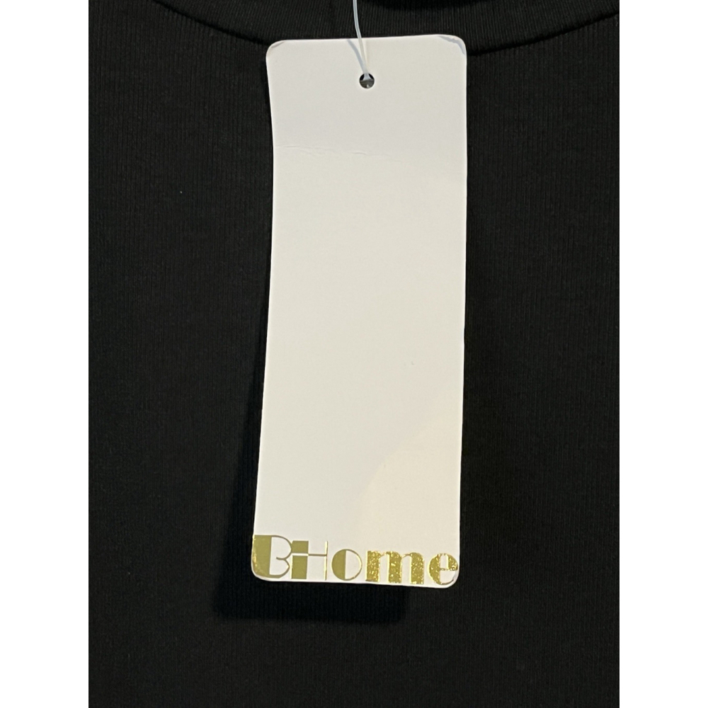 BHome Maternity Top Womens Black Stretch Ruched Sides M NWT - Picture 11 of 12